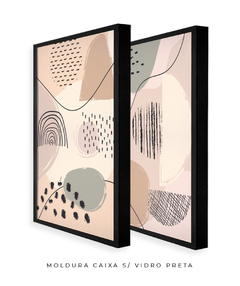 Quadro Dupla Abstract Tons Neutros 2 - Be decorart | Quadros Online