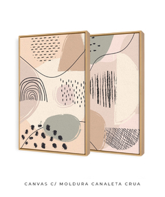 Quadro Dupla Abstract Tons Neutros 2 - comprar online