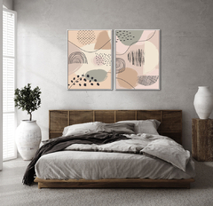 Quadro Dupla Abstract Tons Neutros 2 - comprar online