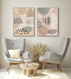 Quadro Dupla Abstract Tons Neutros 2 - loja online