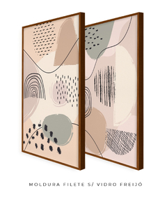 Quadro Dupla Abstract Tons Neutros 2 - Be decorart | Quadros Online