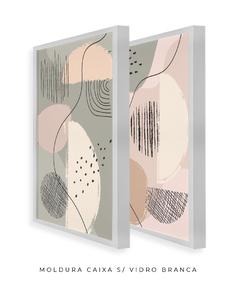 Quadro Dupla Abstract Tons Neutros 3 - Be decorart | Quadros Online