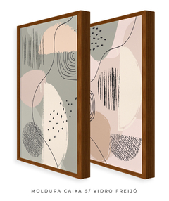 Quadro Dupla Abstract Tons Neutros 3 - comprar online