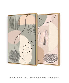 Quadro Dupla Abstract Tons Neutros 3 - comprar online