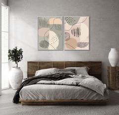 Quadro Dupla Abstract Tons Neutros 3 - comprar online