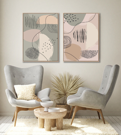 Quadro Dupla Abstract Tons Neutros 3 - loja online