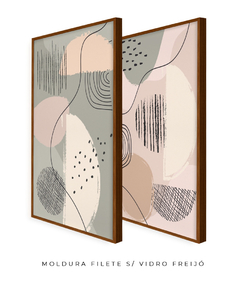 Quadro Dupla Abstract Tons Neutros 3 - Be decorart | Quadros Online