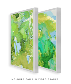 Quadro Dupla Abstrato Verde - Be decorart | Quadros Online