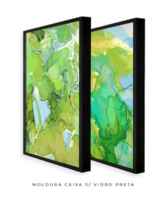 Quadro Dupla Abstrato Verde - Be decorart | Quadros Online