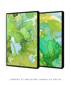 Quadro Dupla Abstrato Verde - Be decorart | Quadros Online