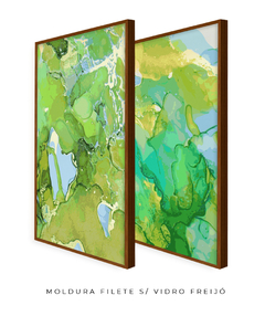 Quadro Dupla Abstrato Verde - Be decorart | Quadros Online