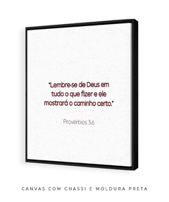 Quadro Frase Bíblica Pv 3:6 na internet