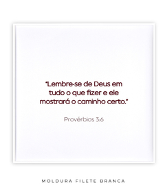 Quadro Frase Bíblica Pv 3:6 - loja online