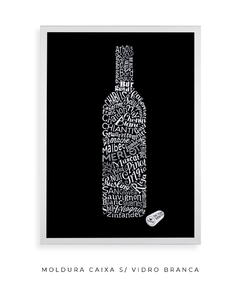 Quadro Garrafa Vinho Palavras - Be decorart | Quadros Online