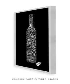 Quadro Garrafa Vinho Palavras - loja online