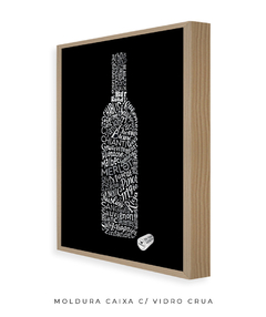 Quadro Garrafa Vinho Palavras