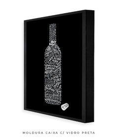 Quadro Garrafa Vinho Palavras - loja online