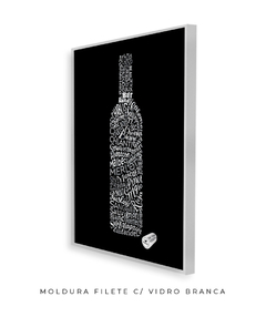 Quadro Garrafa Vinho Palavras