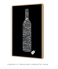 Quadro Garrafa Vinho Palavras - Be decorart | Quadros Online