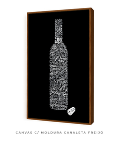 Quadro Garrafa Vinho Palavras