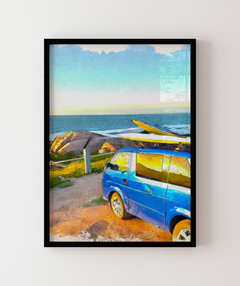 Quadro Kombi Surf Aquarela