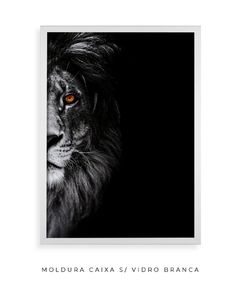 Quadro Leão Preto e Branco Olhar - Be decorart | Quadros Online