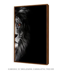 Quadro Leão Preto e Branco Olhar - comprar online