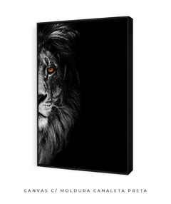 Quadro Leão Preto e Branco Olhar - Be decorart | Quadros Online