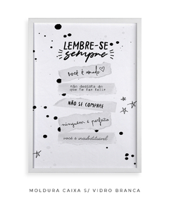 Quadro Lembre-se Sempre - Be decorart | Quadros Online