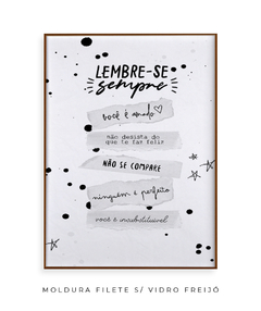 Quadro Lembre-se Sempre - Be decorart | Quadros Online