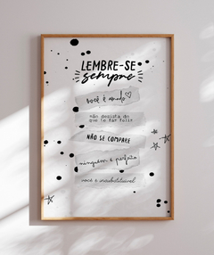 Quadro Lembre-se Sempre - Be decorart | Quadros Online