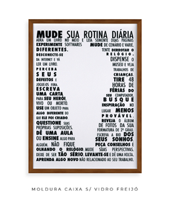 Quadro Mude Sua Rotina Diária - comprar online