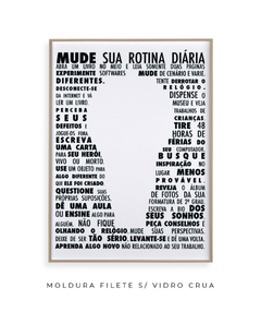 Quadro Mude Sua Rotina Diária - comprar online