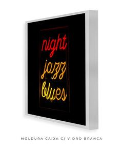 Quadro Palavras Neon Night Jazz Blues - loja online