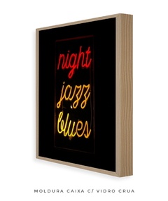 Quadro Palavras Neon Night Jazz Blues