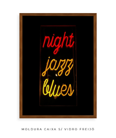 Quadro Palavras Neon Night Jazz Blues - comprar online