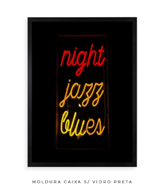 Quadro Palavras Neon Night Jazz Blues - Be decorart | Quadros Online