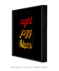 Quadro Palavras Neon Night Jazz Blues - loja online