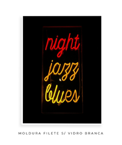 Imagem do Quadro Palavras Neon Night Jazz Blues