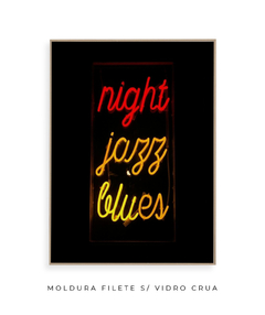 Quadro Palavras Neon Night Jazz Blues - comprar online