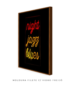 Quadro Palavras Neon Night Jazz Blues - loja online