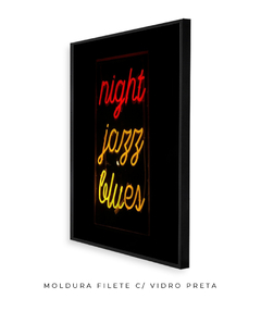 Quadro Palavras Neon Night Jazz Blues