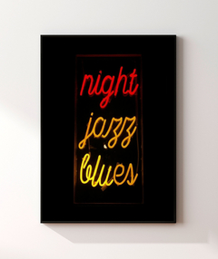 Quadro Palavras Neon Night Jazz Blues