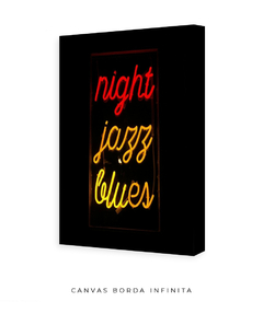 Quadro Palavras Neon Night Jazz Blues - comprar online