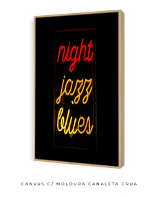 Quadro Palavras Neon Night Jazz Blues - loja online