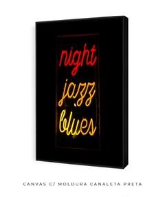 Quadro Palavras Neon Night Jazz Blues - loja online