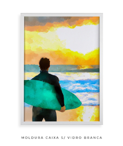 Quadro Surf e Praia Aquarela - Be decorart | Quadros Online