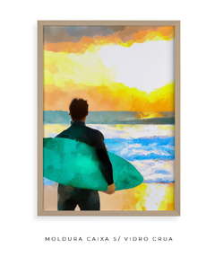 Imagem do Quadro Surf e Praia Aquarela