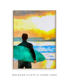 Quadro Surf e Praia Aquarela - comprar online