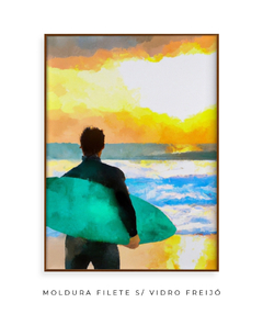 Quadro Surf e Praia Aquarela - Be decorart | Quadros Online